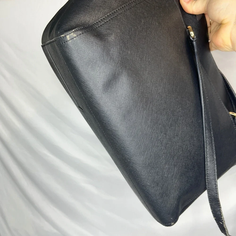Tory Burch Tote Bag Black Saffiano Leather Shoulder Bag‎ Work Travel